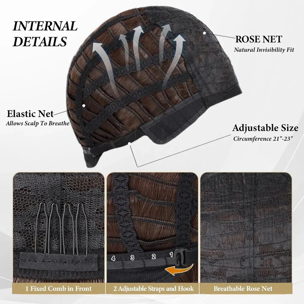 Men's Wig‎ Short Layered Modern Style Dark Brown